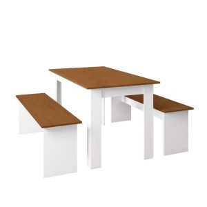 Mesa con banquetas Blanco