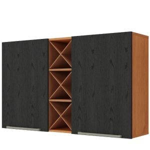 Mueble aéreo con botellero Negro catedral